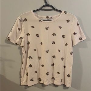 Rose print t shirt